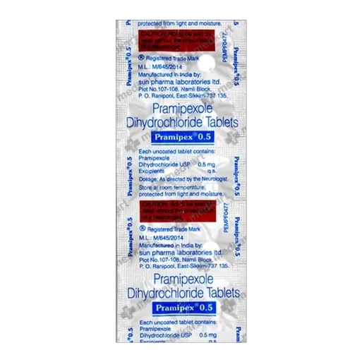 pramipex 0.5mg tablet 10's